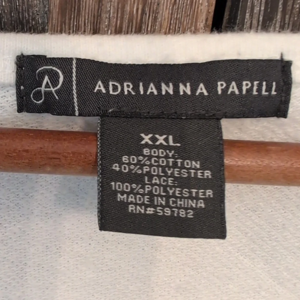 Women's Adrianna Papell white lace overlay shirt size XXL